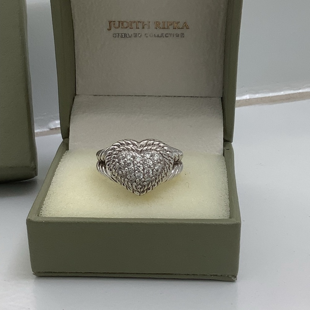 Diamonique Heart Ring by Judith Ripka